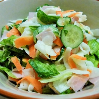 生野菜がたくさん食べられる　大根レタスサラダ